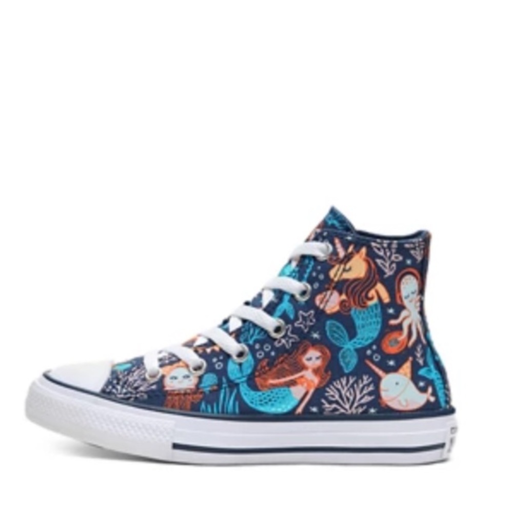 Converse All Star High-Top Mermaid Sneakers Sz 13 - Picture 4 of 12
